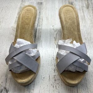 JCREW espadrille blue wedge with rubber sole  sandals size 8 preloved